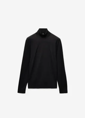 Roll Neck Tech Knit Sweater Black