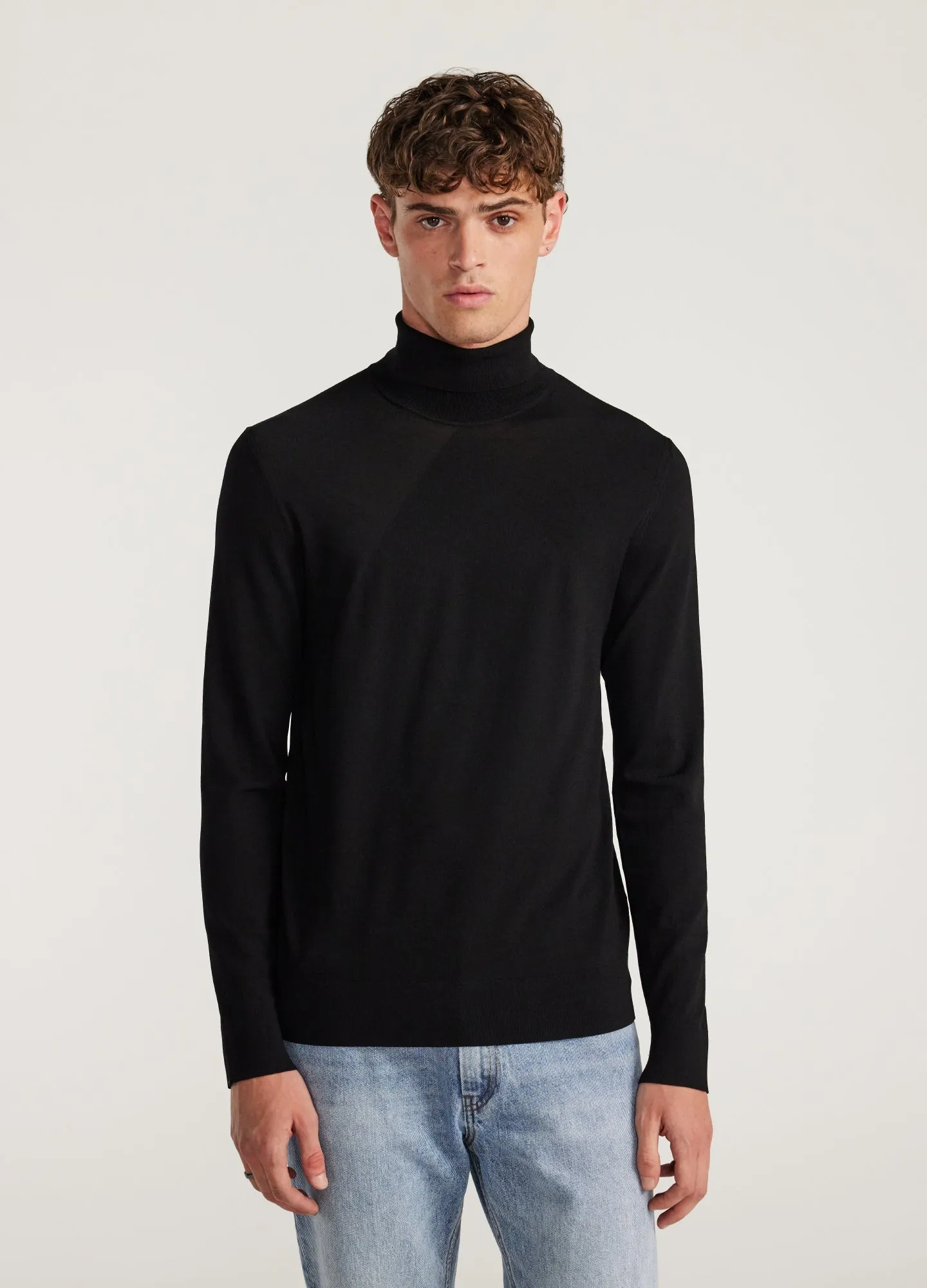 Roll Neck Tech Knit Sweater Black