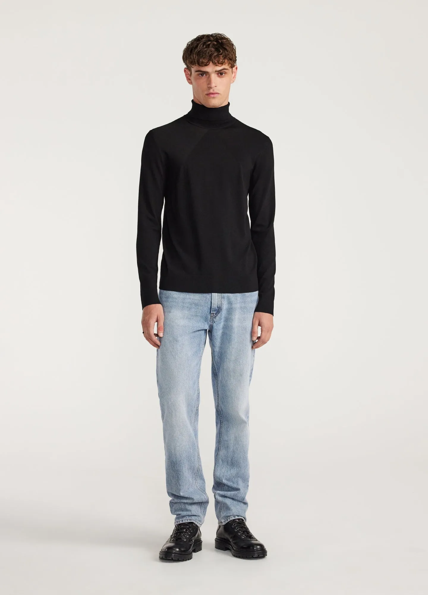Roll Neck Tech Knit Sweater Black