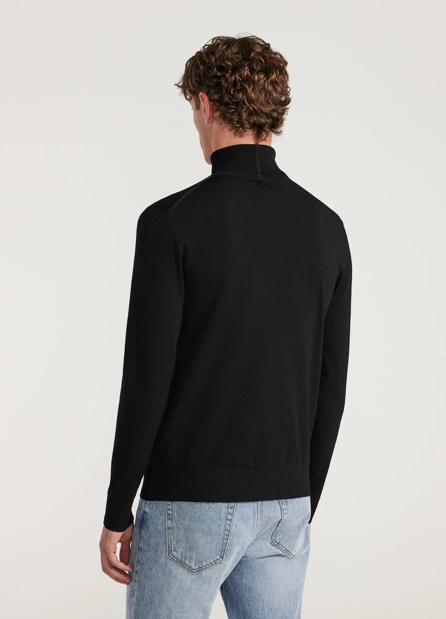 Roll Neck Tech Knit Sweater Black