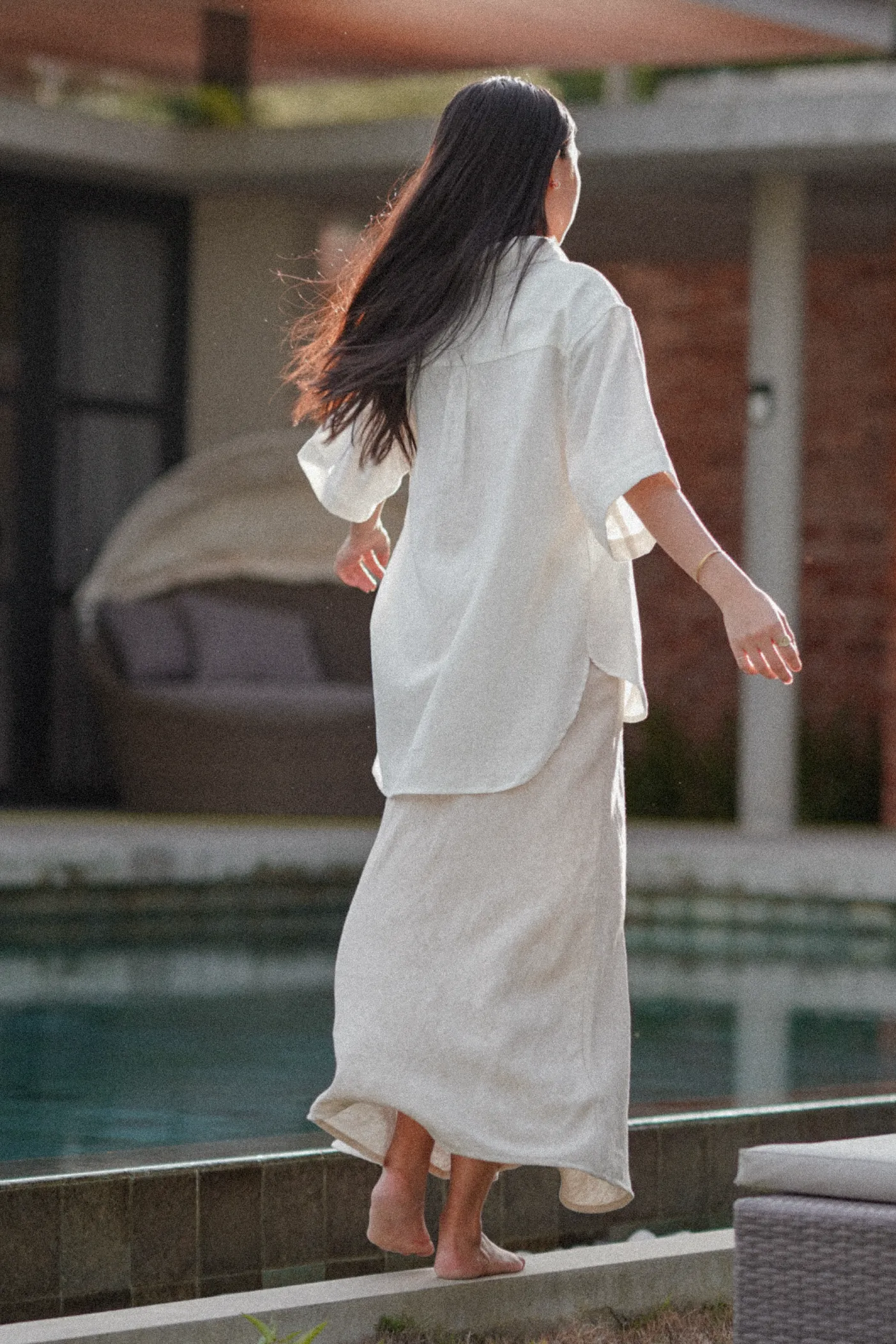 Saturday Short Sleeve Linen Shirt in White