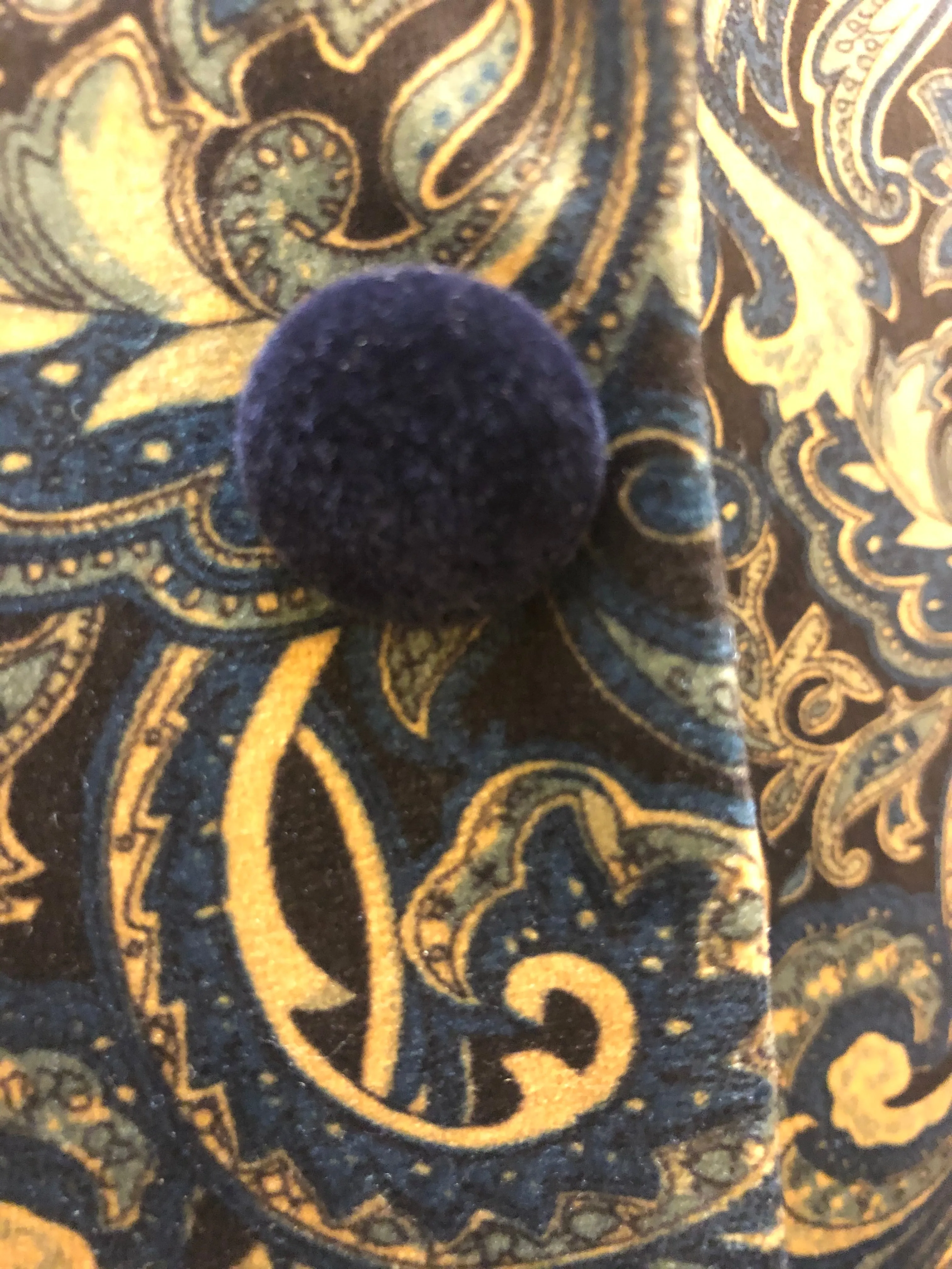Shawl Collar Paisley Blazer with Velvet Trim