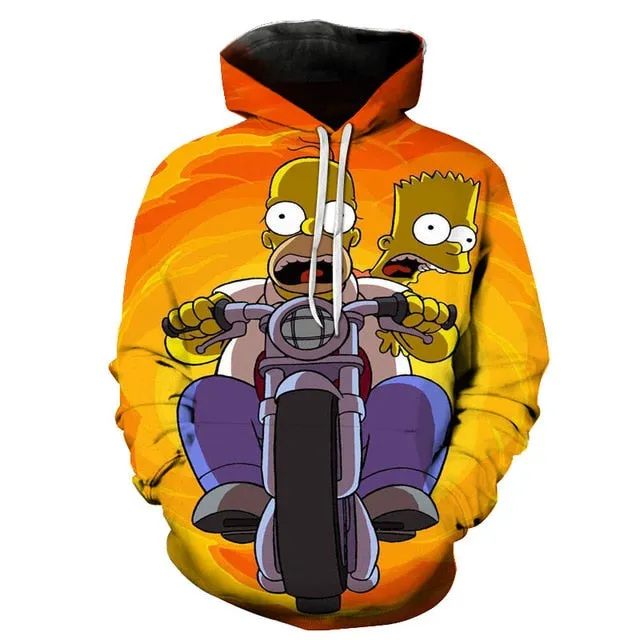 Simpson And his Son Anime Hoodie Series Men / Women Autumn and Winter Sweatshirt Hoodies