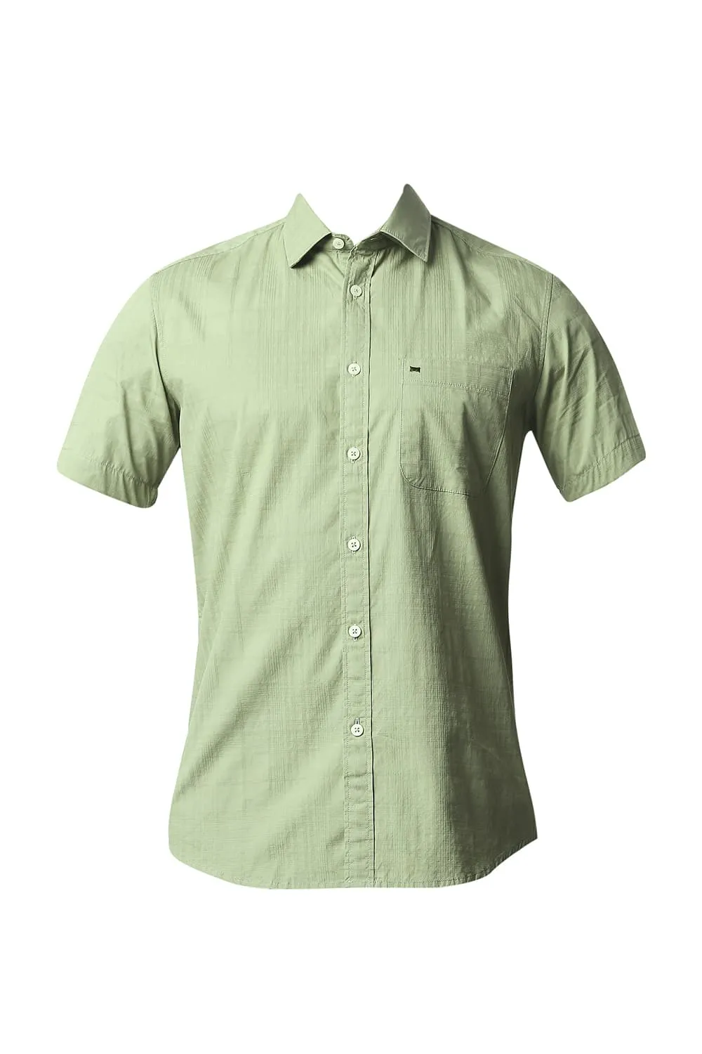Slim Fit Dobby Checks Halfsleeves Shirt