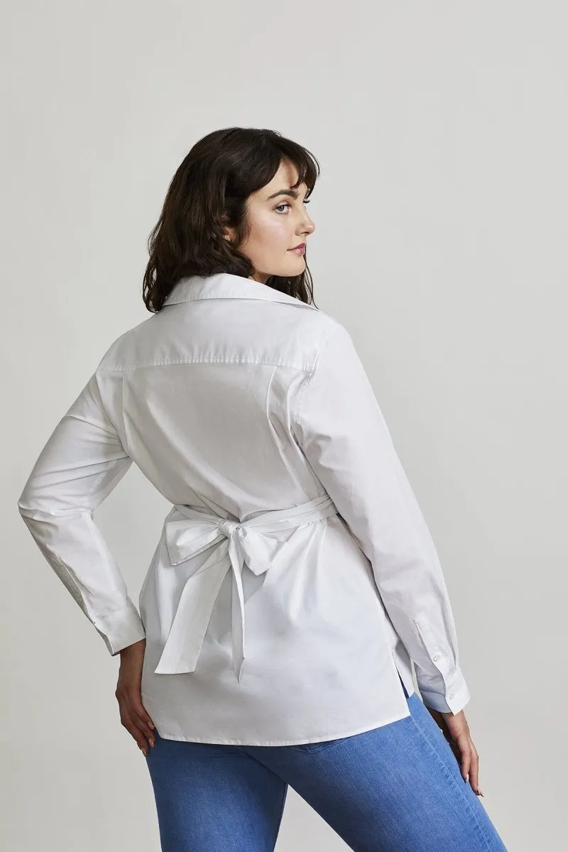 Tie-Waist Shelter Shirt in White