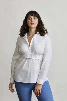 Tie-Waist Shelter Shirt in White