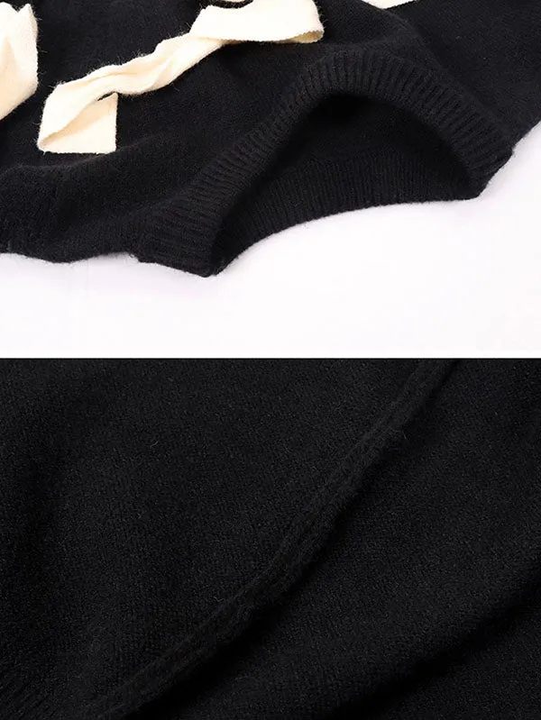 xakxx Stylish Bowknot Round-Neck Knitting Sweater