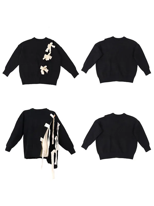 xakxx Stylish Bowknot Round-Neck Knitting Sweater
